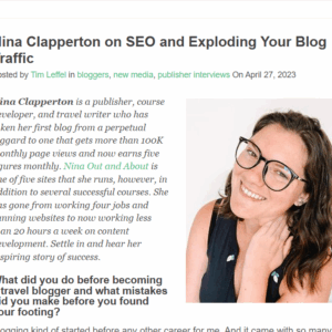 Nina Clapperton – Profitable Part-Time Blogger